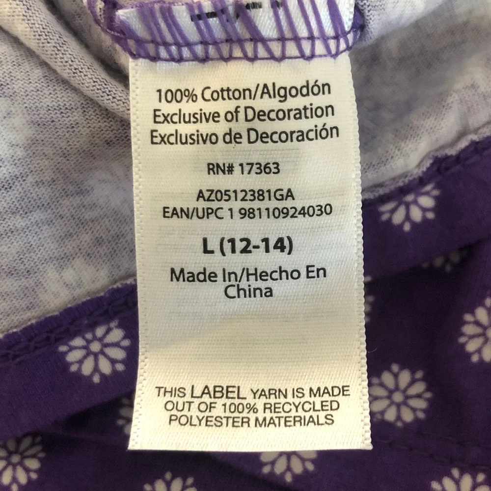 Aria Collection Purple Floral Sleeveless Nightgown NWT L